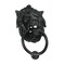 Black Enamel Cast Iron Lion Head Decorative Door Knocker Antique Home Accent